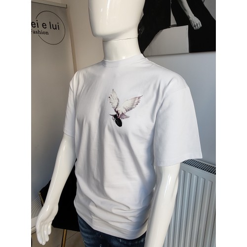 Printed T-shirt with dove white