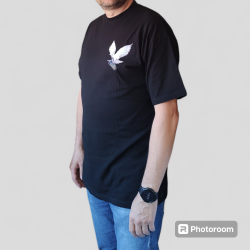 Printed T-shirt with dove black