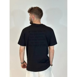 T-shirt with embossed inscriptions - black