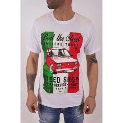 T-shirt with colorful Fiat print - white