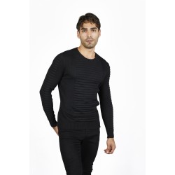 Sweater with embossed patterns - black