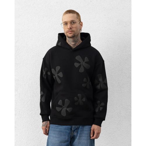 Floral Hoodie - Black