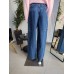 Wide Leg Jeans with stitches - dark blue