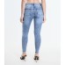 Skinny Fit Jeans with raw hem - blue