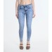 Skinny Fit Jeans mit ungesäumtem Saum - blau