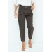 Carrot pants with pleats - dark brown