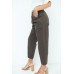 Carrot pants with pleats - dark brown