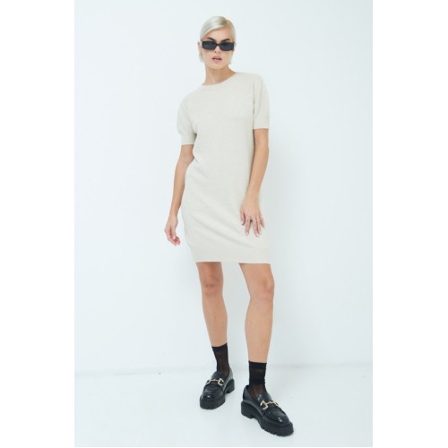 Knitted dress - beige