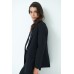 Slim Fit-Blazer mit einem Knopf - schwarz