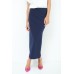 Long skirt with elastic band - navy blue