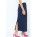 Long skirt with elastic band - navy blue