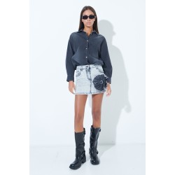 Denim mini skirt - gray