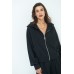 Zipped sweatshirt with hood - black