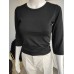 Round Neck Blouse - Black