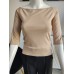 Bluse mit Bootsausschnitt -  beige