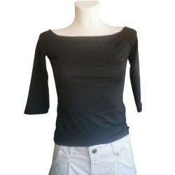 Boat Neck Blouse - Black