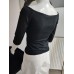 Boat Neck Blouse - Black