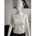 Boat Neck Blouse - milky