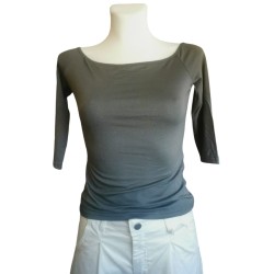 Boat Neck Blouse - Gray