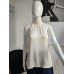 Blouse with a stand-up collar - butter