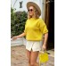 Oversized short sleeve sweater - citric