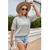 Oversized short sleeve sweater - gray