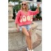 Sweater with the inscription LOVE - coral