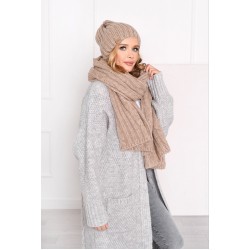 Hat + scarf set - beige