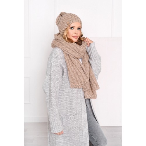 Hat + scarf set - beige