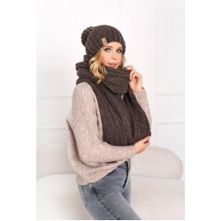 Hat + scarf set - dark cocoa