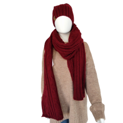 Hat + scarf set - burgundy