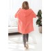 Long Hooded Cardigan - Coral