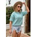 Oversized short sleeve sweater - turquoise