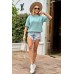 Oversized short sleeve sweater - turquoise