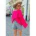 Asymmetric sweater - fuchsia