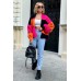 Short oversized cardigan - fuchsia/orange