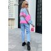 Short oversized cardigan - baby pink/blue