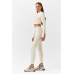 Tracksuit with short zip-up sweatshirt - cream