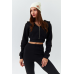 Tracksuit with a short zipped sweatshirt - black