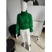 Loose turtleneck sweater - green