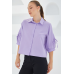 Shirt with slit and tie on the sleeve - lilac