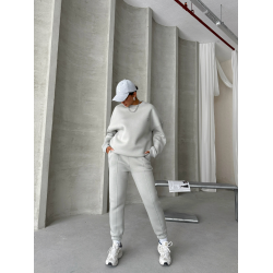 Tracksuit with visible seam on the pants - ash gray