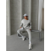 Tracksuit with visible seam on the pants - ash gray