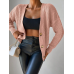 Long Sleeve Button Detail Knitwear Cardigan - Powder Pink