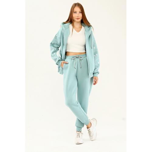 Tracksuit with print on the sleeves - mint