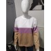 Thin striped sweatshirt with a round neck - multicolored