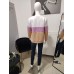 Thin striped sweatshirt with a round neck - multicolored