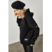 Oversized sweatshirt with slits on the sleeves - black