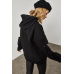 Oversized sweatshirt with slits on the sleeves - black