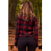 Checkered bomber sweatshirt - burgundy